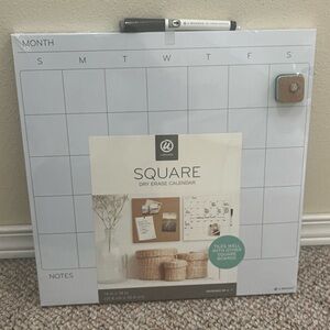 U Brands Square Dry Erase Calendar - White